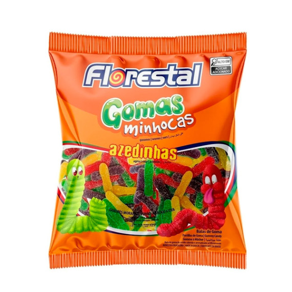 Bala de Goma Florestal Minhocas Azedinhas