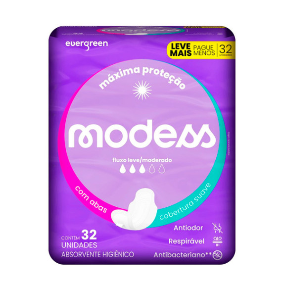 Absorvente Modess Suave Com Abas 