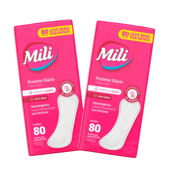 Protetor Diário Mili Cobertura Suave Sem Abas