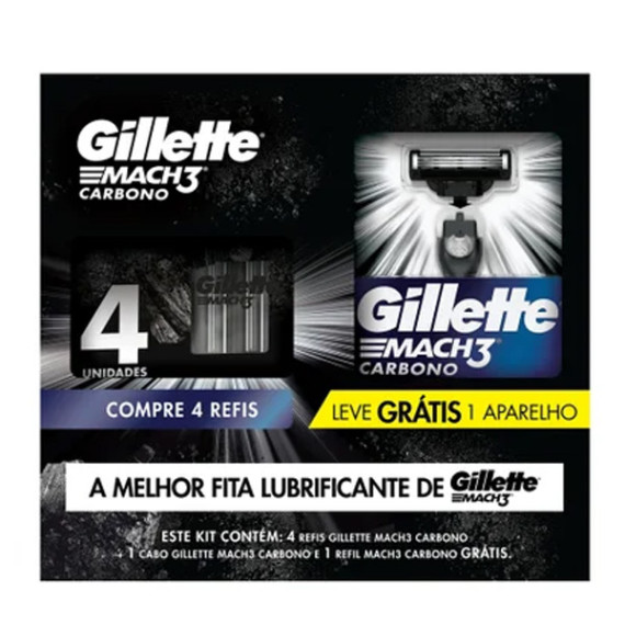 Kit Carga Gillette Mach 3 Carbono