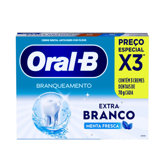 Oral-B Kit Creme Dental Extra Branco 