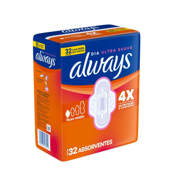 Absorvente Always Basico Com Abas Suave