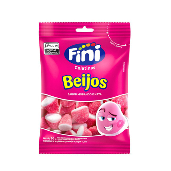 Balas de Gelatina Fini Beijos 80g